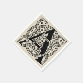 手紙Aヴィンテージケルト結び目模様モノグラム スタンダードカクテルナプキン (角)