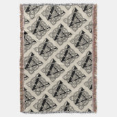 手紙Aヴィンテージケルト結び目模様モノグラム スローブランケット (正面縦)