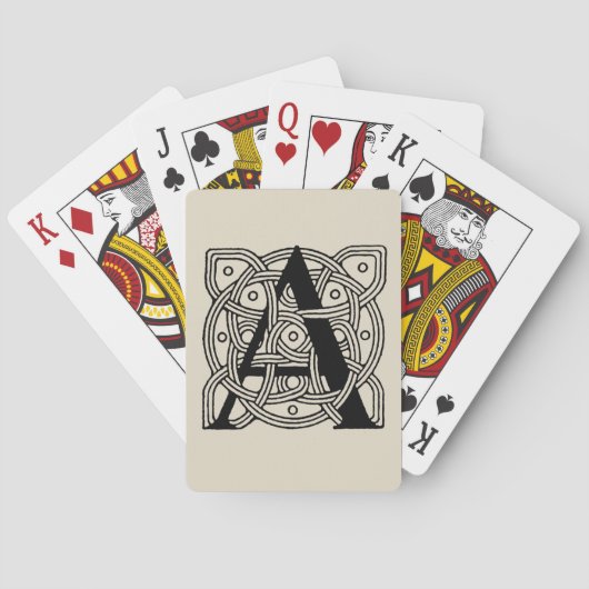 手紙Aヴィンテージケルト結び目模様モノグラム トランプ