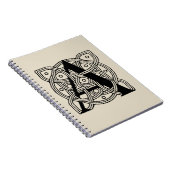 手紙Aヴィンテージケルト結び目模様モノグラム ノートブック (右側)