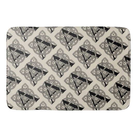 手紙Aヴィンテージケルト結び目模様モノグラム バスマット (正面)