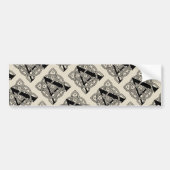 手紙Aヴィンテージケルト結び目模様モノグラム バンパーステッカー (正面)