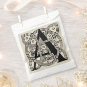 手紙Aヴィンテージケルト結び目模様モノグラム フェイバーバッグ (クリップ留めされた状態)