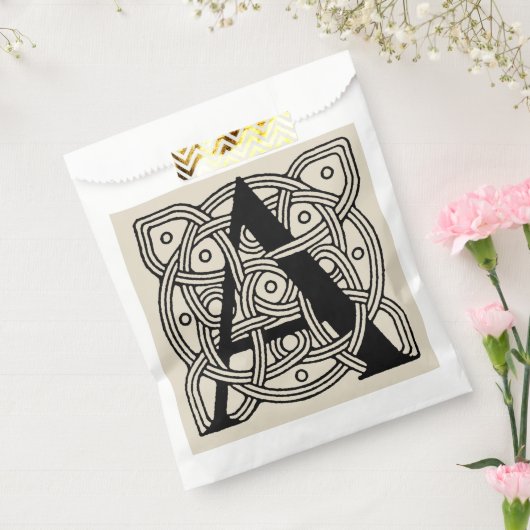 手紙Aヴィンテージケルト結び目模様モノグラム フェイバーバッグ (封をした状態)