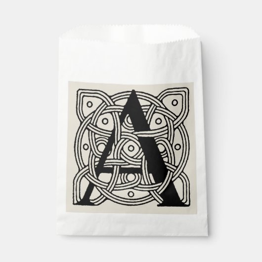 手紙Aヴィンテージケルト結び目模様モノグラム フェイバーバッグ (正面)