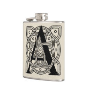 手紙Aヴィンテージケルト結び目模様モノグラム フラスク (左)