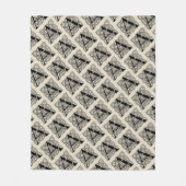 手紙Aヴィンテージケルト結び目模様モノグラム フリースブランケット (正面)