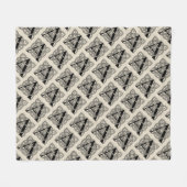 手紙Aヴィンテージケルト結び目模様モノグラム フリースブランケット (正面(横))