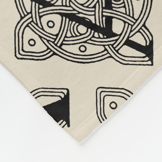 手紙Aヴィンテージケルト結び目模様モノグラム フリースブランケット (角)