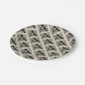 手紙Aヴィンテージケルト結び目模様モノグラム ペーパープレート (アングル)