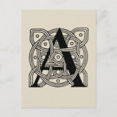 手紙Aヴィンテージケルト結び目模様モノグラム ポストカード (正面)