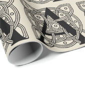 手紙Aヴィンテージケルト結び目模様モノグラム ラッピングペーパー (ロールコーナー)