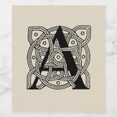 手紙Aヴィンテージケルト結び目模様モノグラム ワインラベル (シングルラベル)