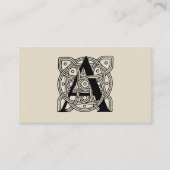 手紙Aヴィンテージケルト結び目模様モノグラム 名刺 (正面)