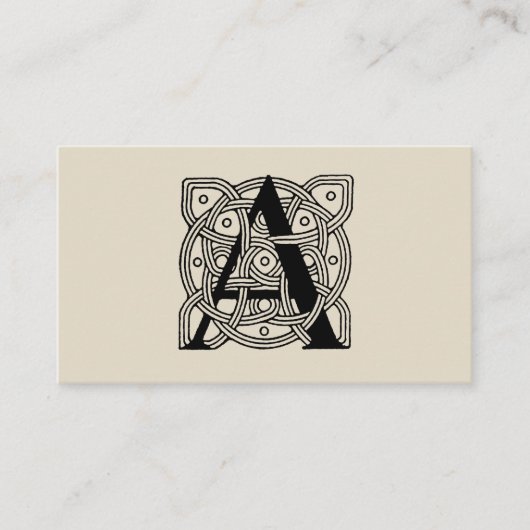 手紙Aヴィンテージケルト結び目模様モノグラム 名刺 (正面)