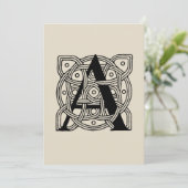 手紙Aヴィンテージケルト結び目模様モノグラム 招待状 (スタンド正面)