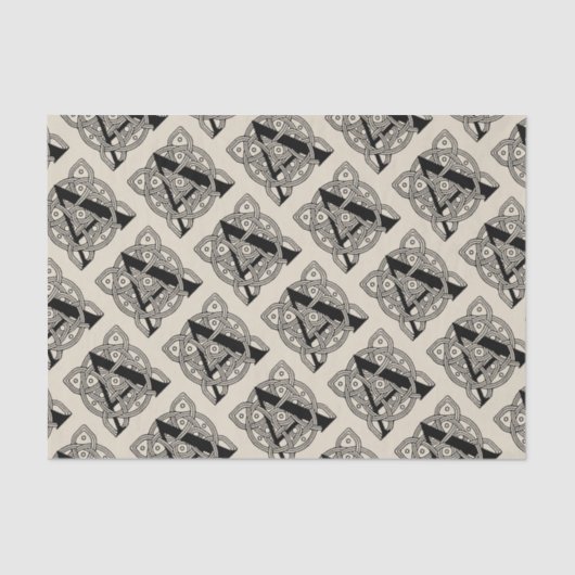 手紙Aヴィンテージケルト結び目模様モノグラム 薄葉紙 (正面)