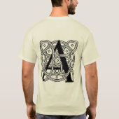 手紙Aヴィンテージケルト結び目模様モノグラム Tシャツ (裏面)