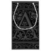 手紙A中世モノグラムアールヌーボー スモールペーパーバッグ (裏面)