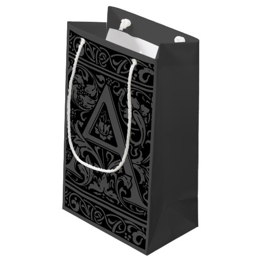 手紙A中世モノグラムアールヌーボー スモールペーパーバッグ (裏面アングル)