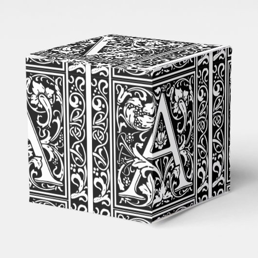 手紙A中世モノグラムアールヌーボー フェイバーボックス (正面サイド)