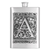 手紙A中世モノグラムアールヌーボー フラスク (正面)
