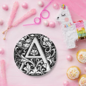 手紙A中世モノグラムアールヌーボー ペーパープレート (パーティー)