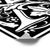 手紙A中世モノグラムアールヌーボー ポスター (角)