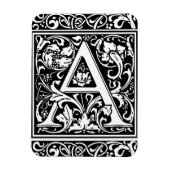 手紙A中世モノグラムアールヌーボー マグネット (縦)