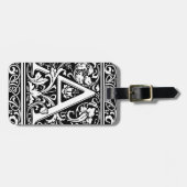 手紙A中世モノグラムアールヌーボー ラゲッジタグ (正面横)