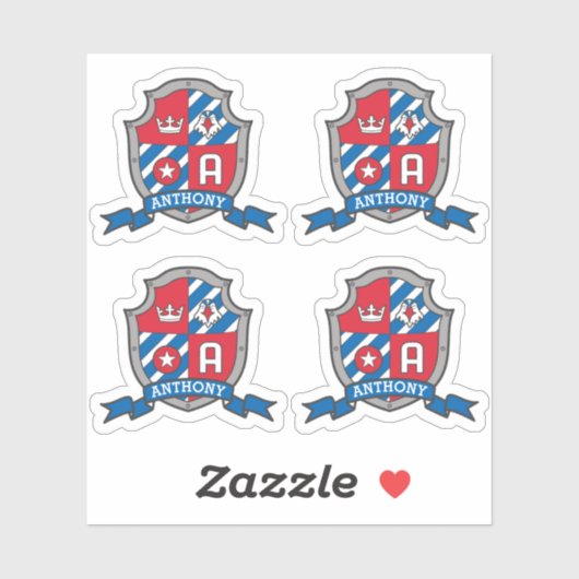 手紙A名前をカスタムするアンソニー騎士団の紋章 シール (シート)