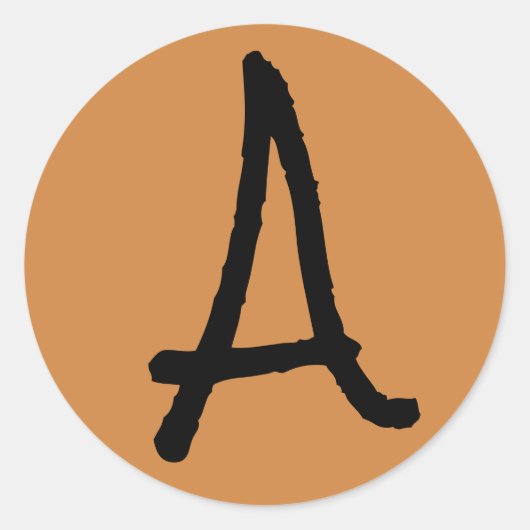 手紙A岩の塩アルファベットによるジャンツ・ペルー金ゴールド ラウンドシール (正面)