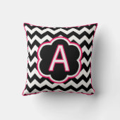 手紙A白黒シボロンモノグラム クッション (裏面)