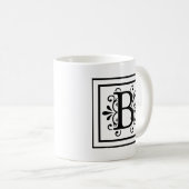 手紙Bのモノグラムのコーヒー・マグ コーヒーマグカップ (正面右)