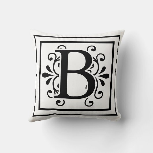 手紙Bのモノグラムの装飾用クッション クッション (裏面)