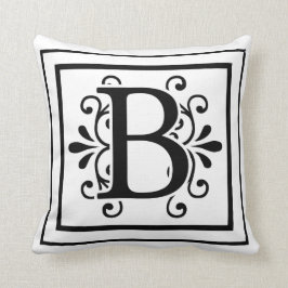 手紙Bのモノグラムの装飾用クッション クッション