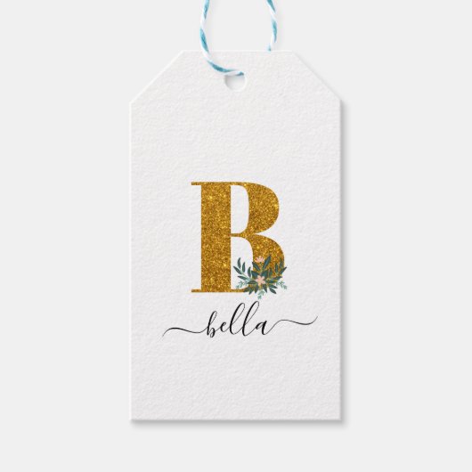手紙Bゴールデンモノグラム ギフトタグ (正面)