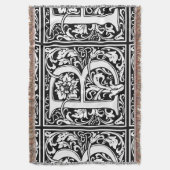 手紙B中世モノグラムアールヌーボー スローブランケット (正面縦)