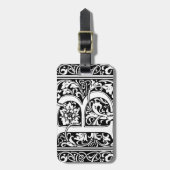 手紙B中世モノグラムアールヌーボー ラゲッジタグ (正面縦)