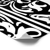 手紙B中世モノグラムヴィンテージイニシャル ポスター (角)