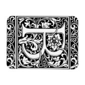 手紙B中世モノグラムヴィンテージイニシャル マグネット (横)