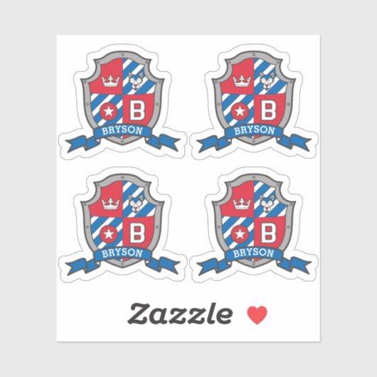 手紙B名前をカスタムするブライソン狼の犬の騎士団のクレスト シール (シート)