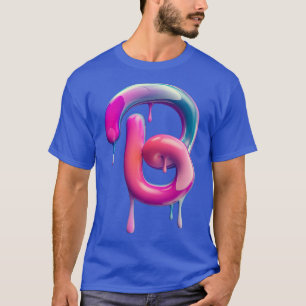 手紙b落書き溶けクリーム tシャツ