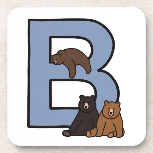 手紙B （クマ付） コースター (正面)