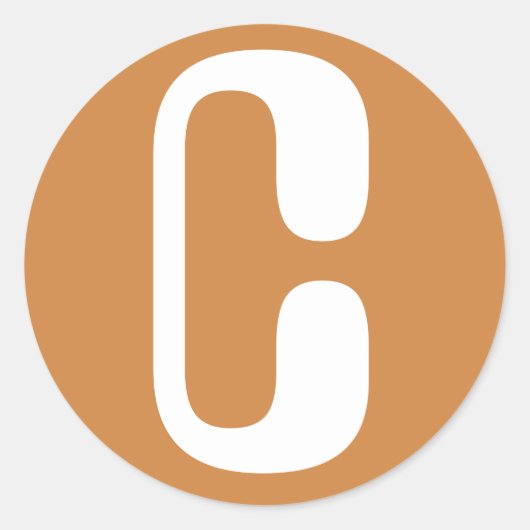 手紙Cアメリアアルファベットバイジャンズホワイトペルー金ゴールド ラウンドシール (正面)