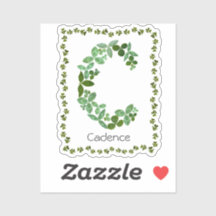 手紙Cボタニカル&クローバーグリーン葉ズモノグラム