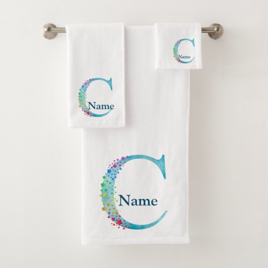 手紙Cモノグラムイニシャルバスギフトセット バスタオルセット (インサイチュ)