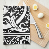 手紙C中世モノグラムアールヌーボー キッチンタオル (四つ折り)