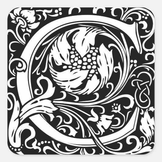 手紙C中世モノグラムアールヌーボー スクエアシール (正面)