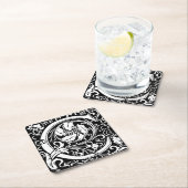 手紙C中世モノグラムアールヌーボー スクエアペーパーコースター (インサイチュ)